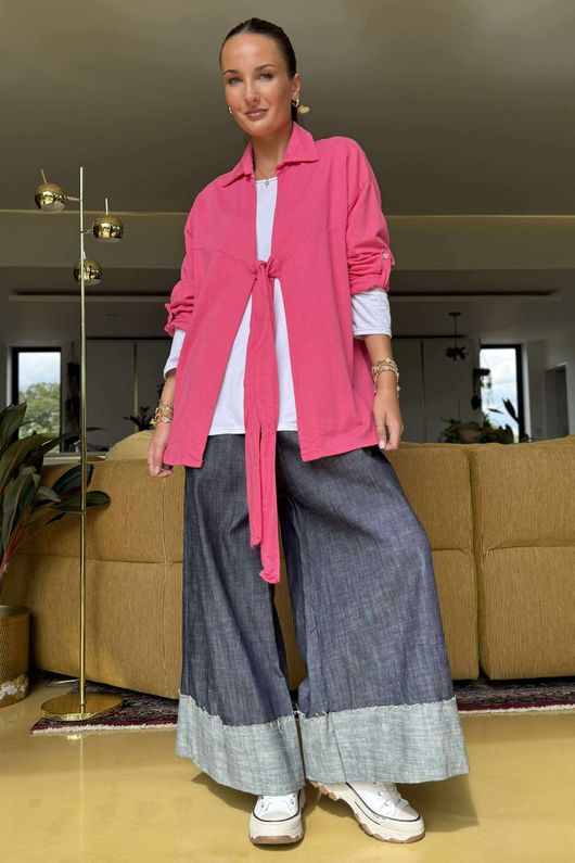 Made in Italy Salt Tie Front Jacket Raspberry /3 =